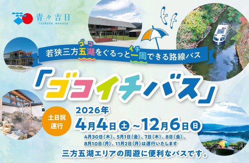 若狭三方五湖エリア周遊バス「ゴコイチバス」が運行スタート