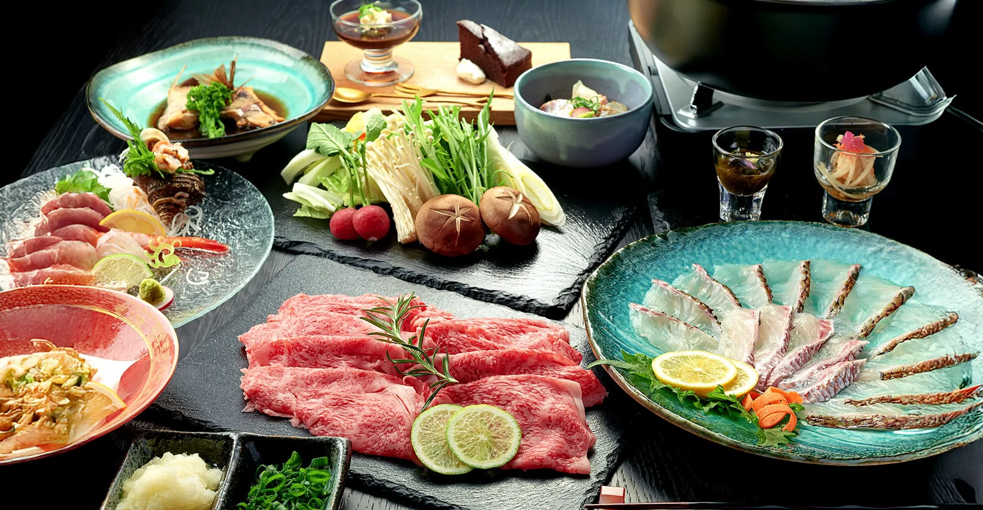 若狭牛と敦賀真鯛のしゃぶしゃぶコース